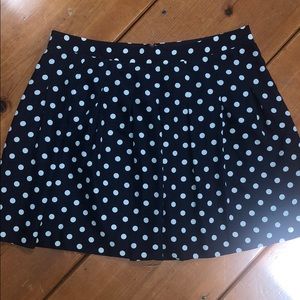 JCrew classic navy polka dots mini skirt